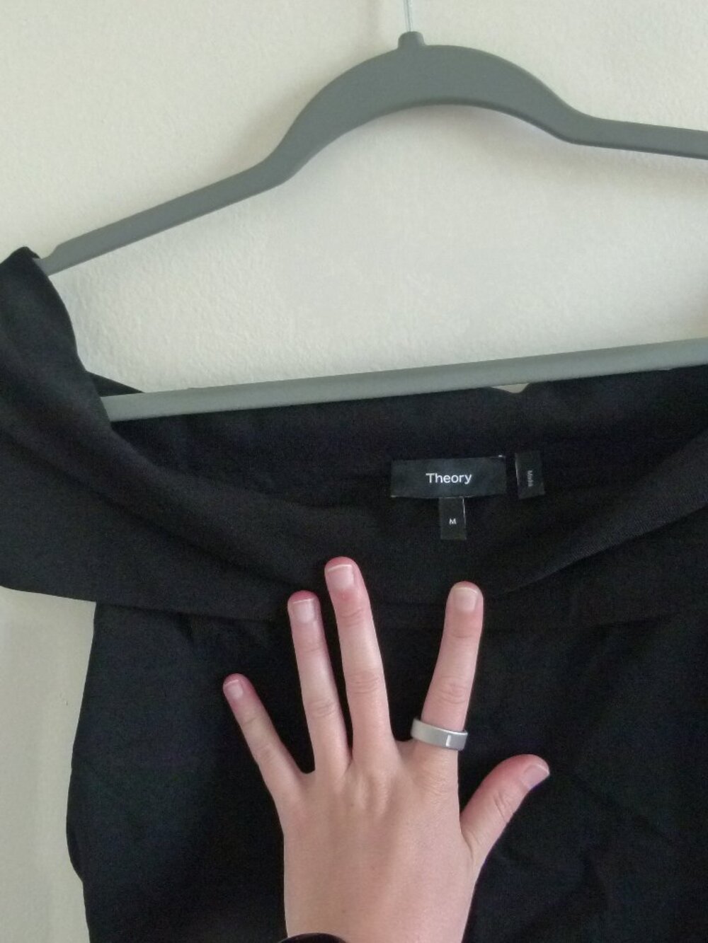 Theory Compact Crepe Off-the-shoulder Top